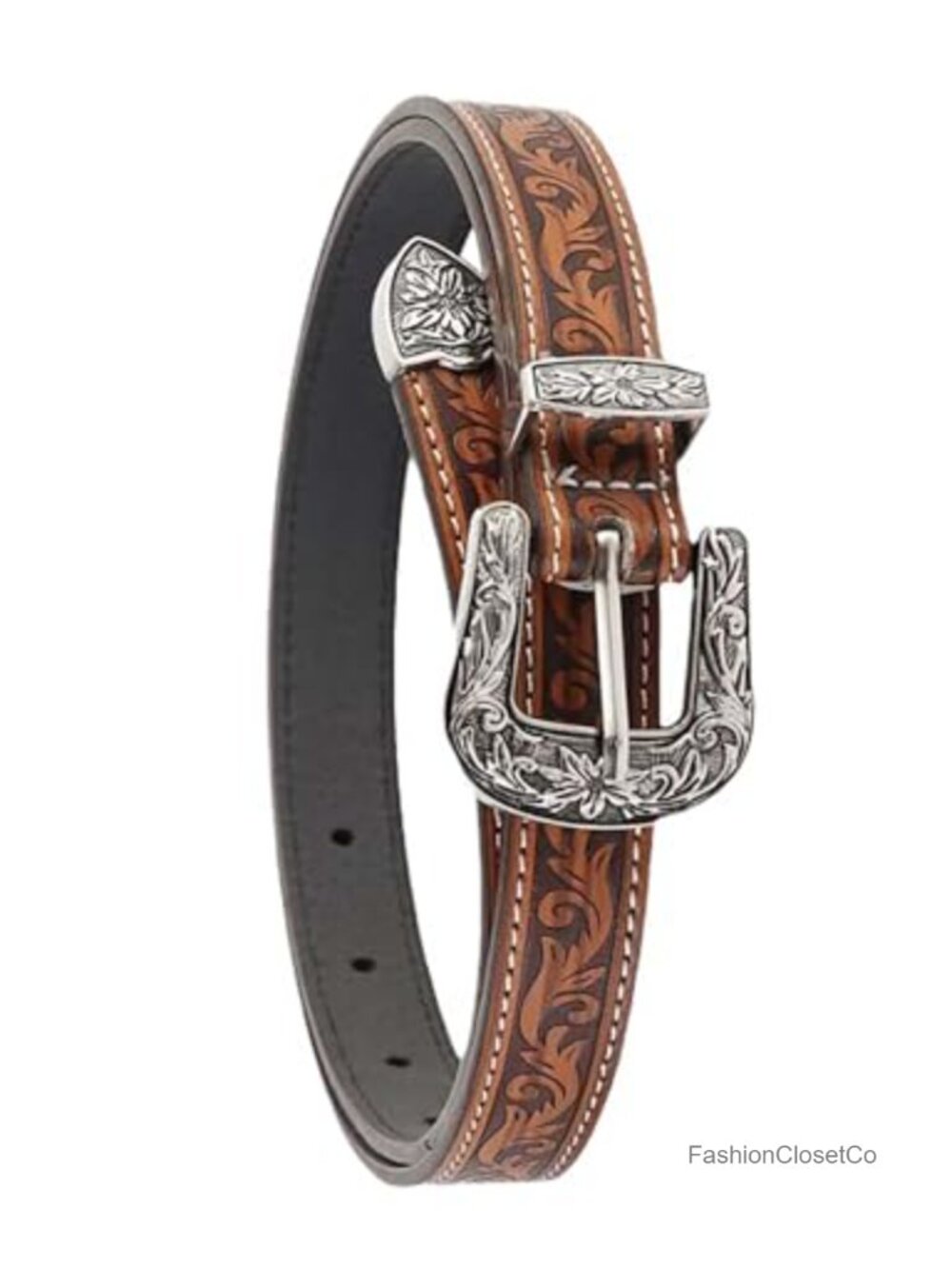 Western Skinny Belt Faux Leather Thin Belt Adjustable 7 Holes Jeans Dresses